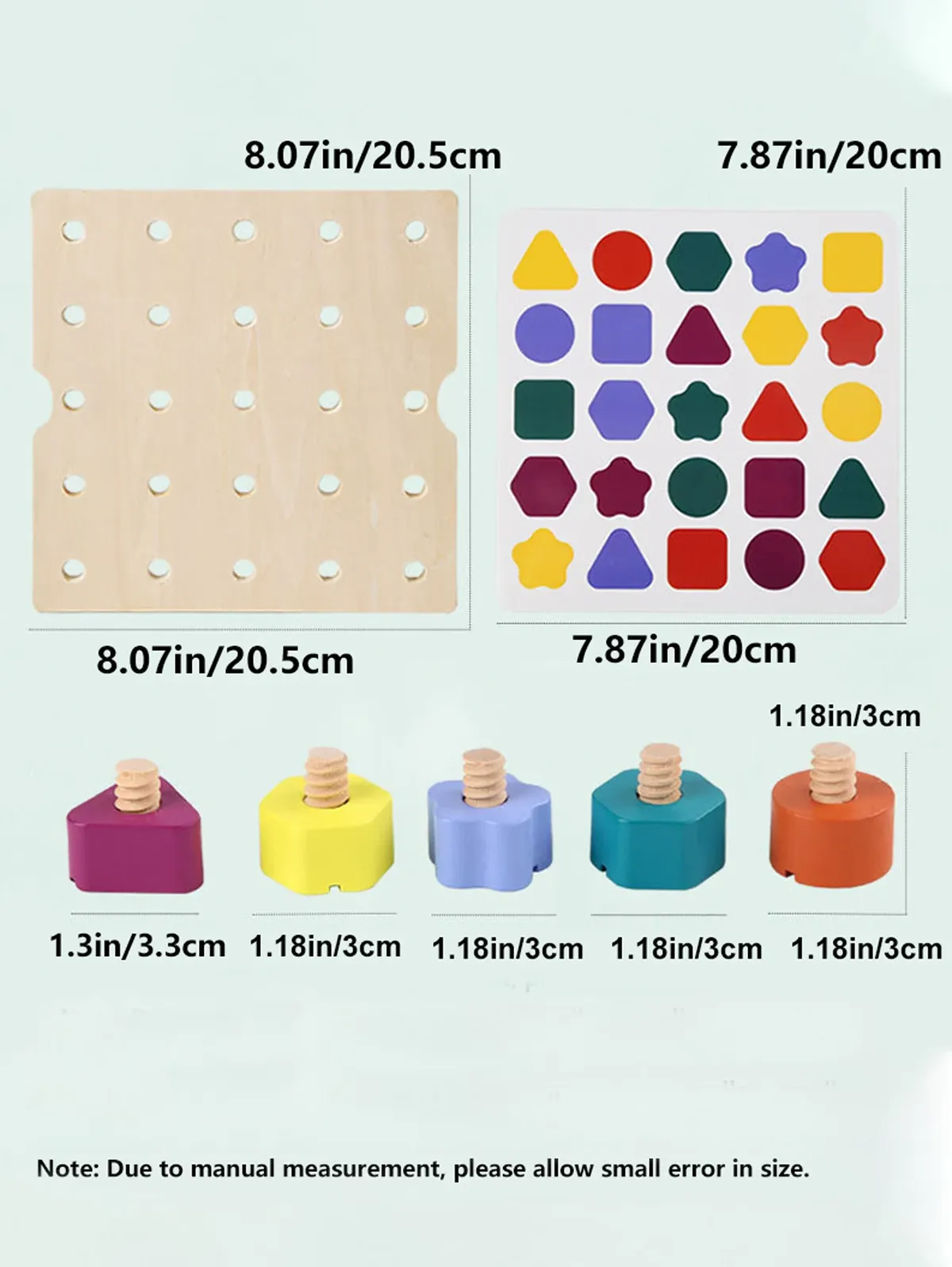 Jeu de logique en couleurs Torni - Forme de noix arc-en-ciel