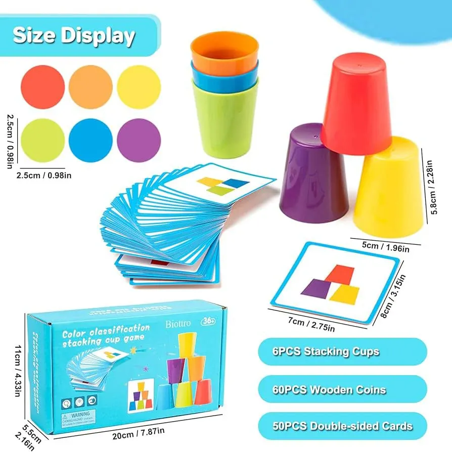 COLOR CLASSIFICATION STACKING CUP GAME