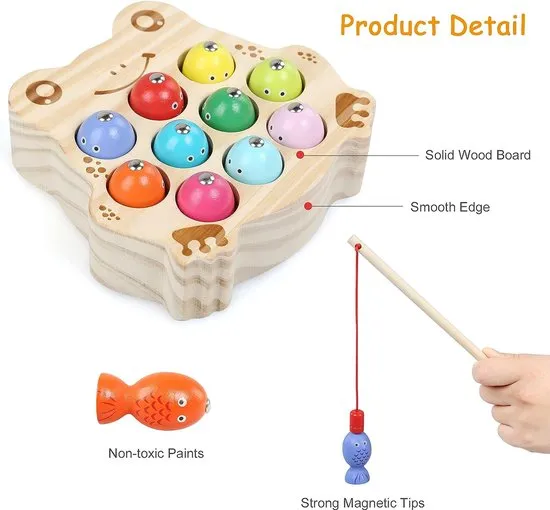 Jeux Montessori Jouets en Bois Jeu de Pêche Magnetique