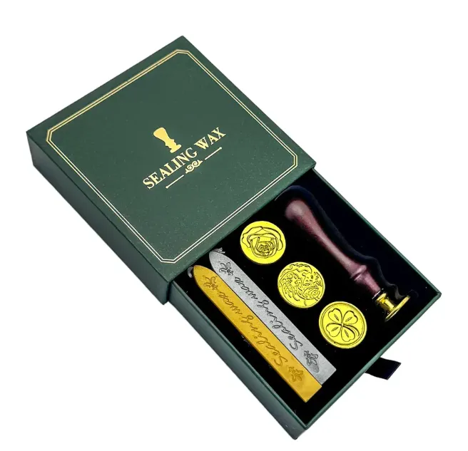 Coffret Cachet de Cire Vintage – Sceau, Cires & Poignées interchangeables