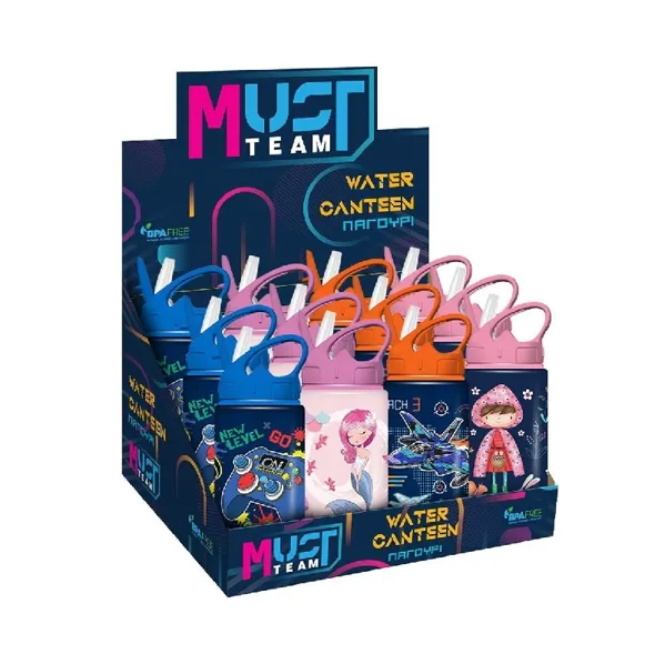 Bouteille d'eau en aluminium Must avec paille 500 ml