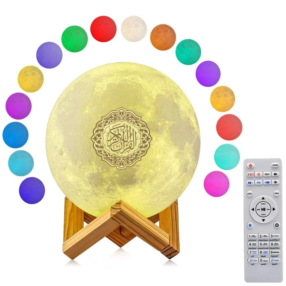 La Lune coranique Led 3D - Veilleuse Coranique MP3 Moon Lamp Quran Speaker
