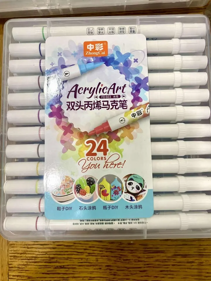 ACRYLIC ART 24 COLORS ZHONGCAI  DOUBLE