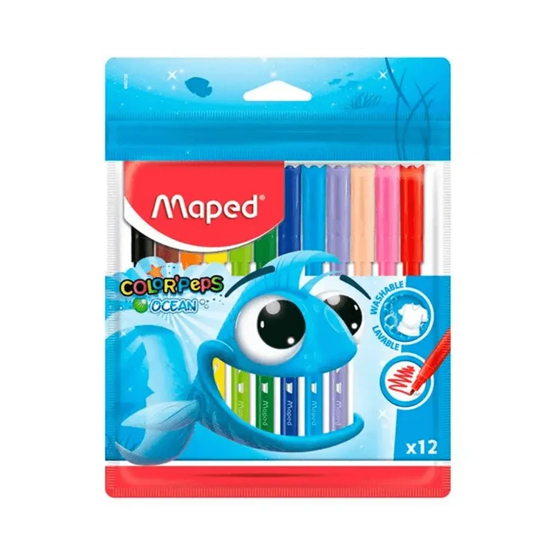 POCH DE 12 FEUTRE OCEAN MAPED