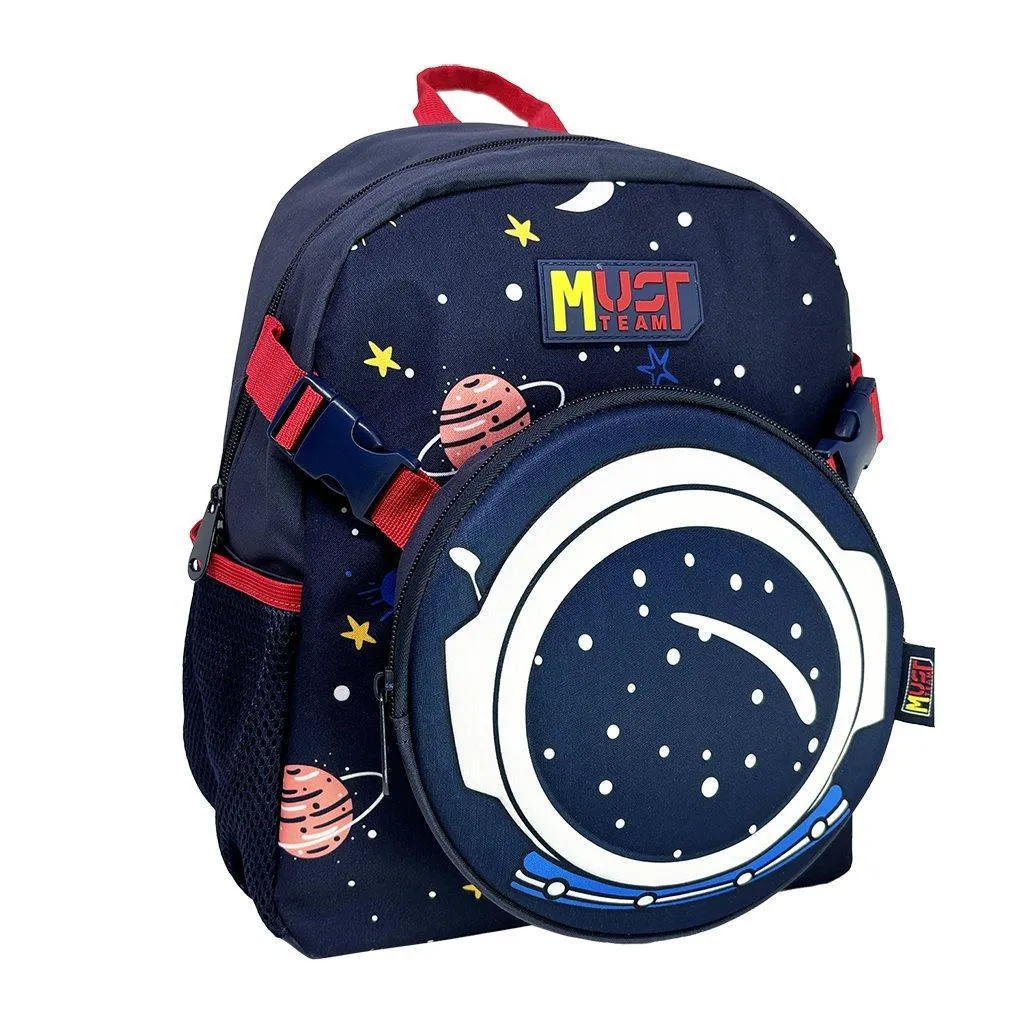 Sac à dos d'école maternelle Must Team Space 1 avec sac banane et bandoulière amovibles