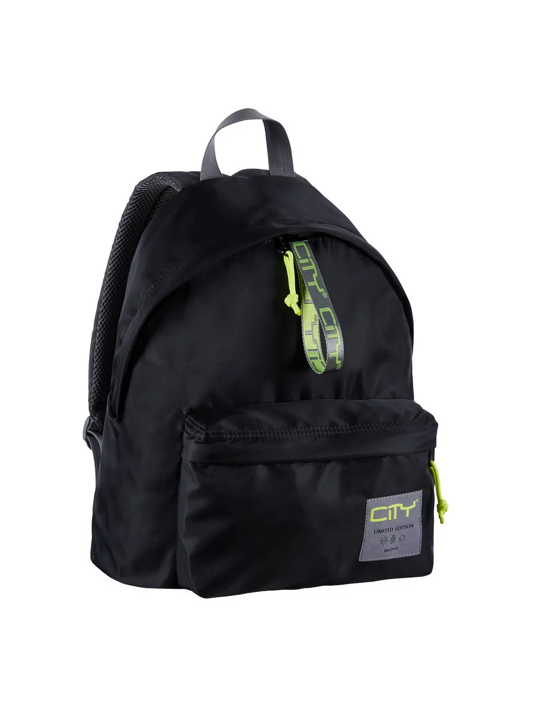 SAC A DOS FLUO SATINE CITY NOIR