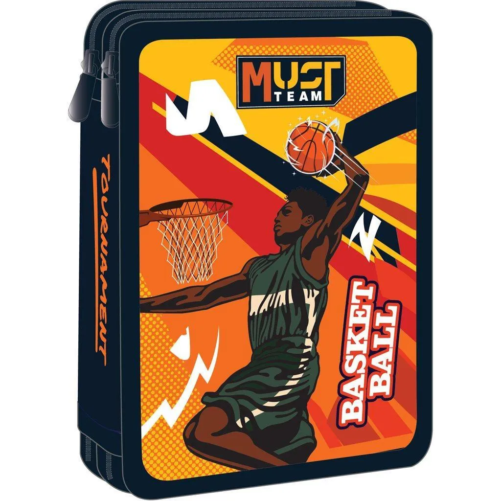 Trousse scolaire à double remplissage, indispensable pour le tournoi de basket-ball
