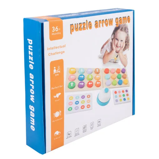 Jeu de puzzle en bois avec flèches