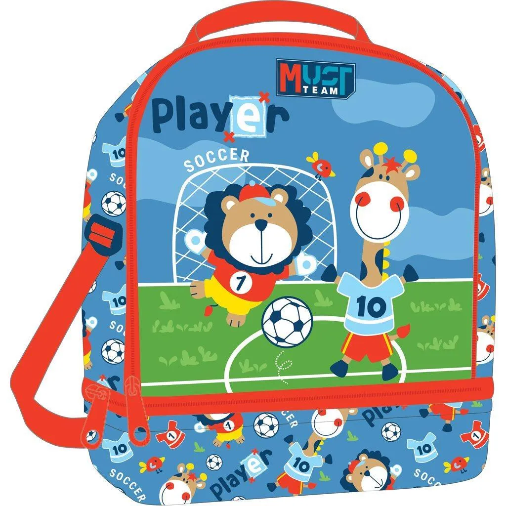 Sac à lunch isotherme Must Team Yummy Soccer Player Animaux 2 cases