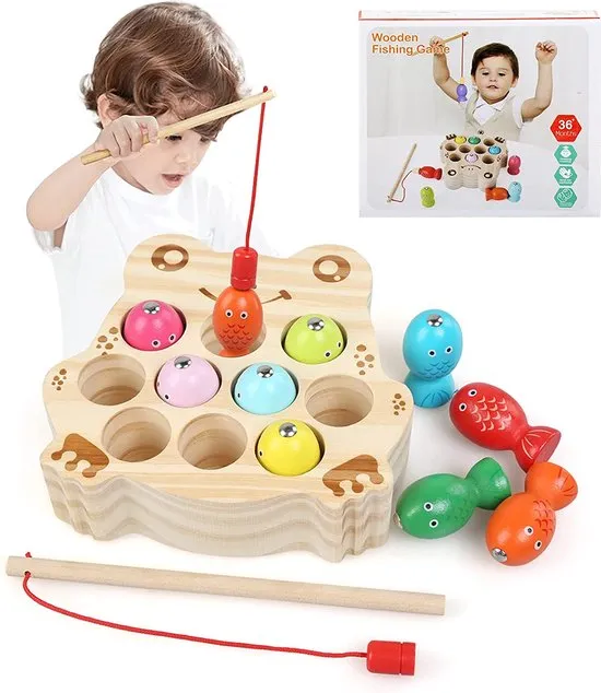 Jeux Montessori Jouets en Bois Jeu de Pêche Magnetique