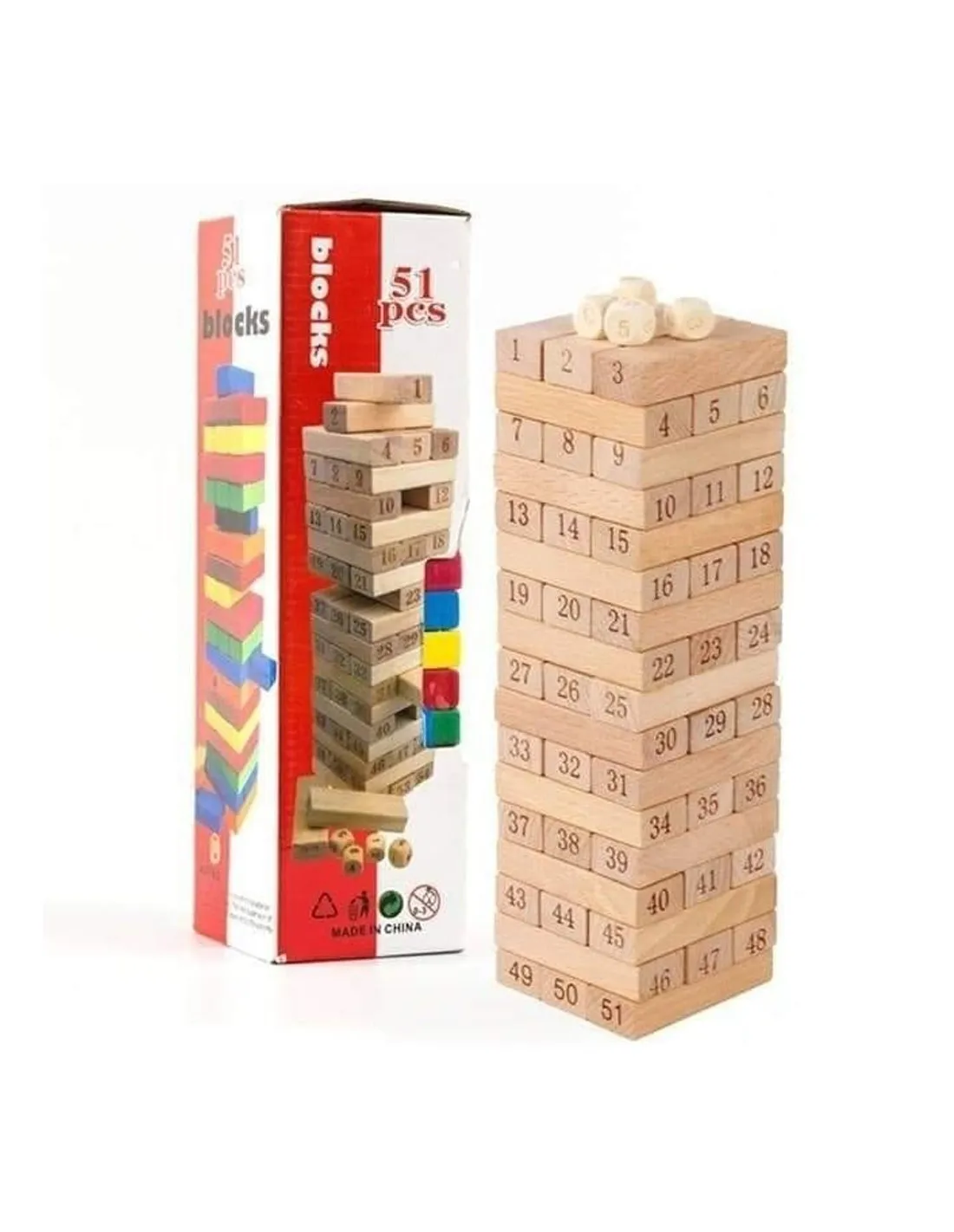 Jenga blocks en bois 54 pièces